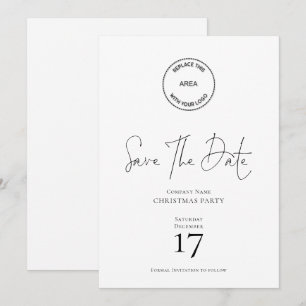 Company Name Logo Christmas Party Save the Date Invitation