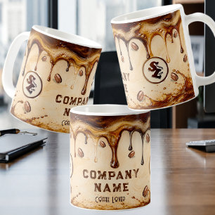 Company Name Logo Custom Branding Retro Vintage Coffee Mug