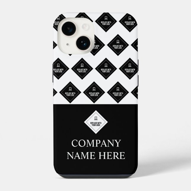 Company Name & Logo Pattern iPhone Case (Back)