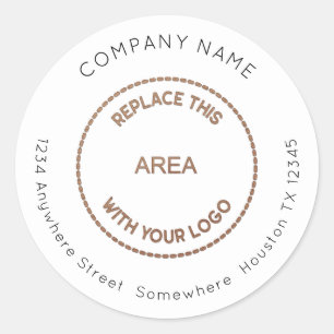 Company Name Logo Return Name Address Classic Round Sticker