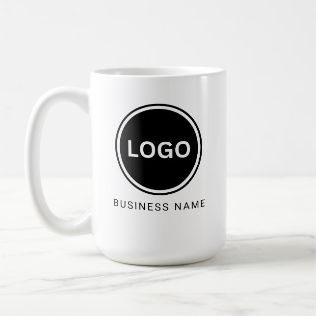 Company Name Logo Simple Business Coffee Mug (Left)
