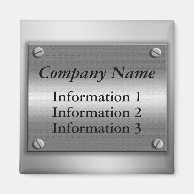 Company Name Metal Frame Magnet (Front)