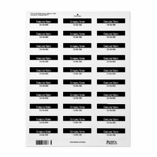 Company Name Phone Number Black and White Product 