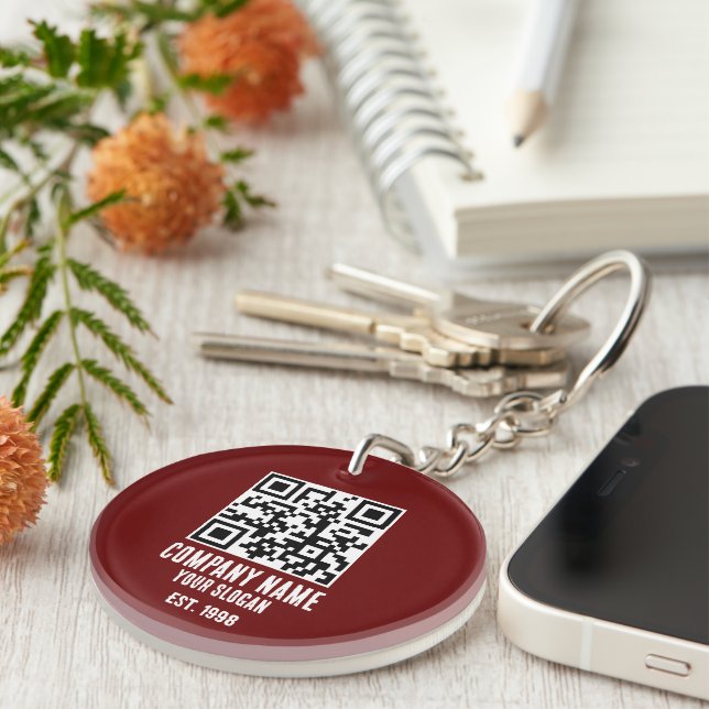 Company Name, QR Code Key Ring (Front Right)