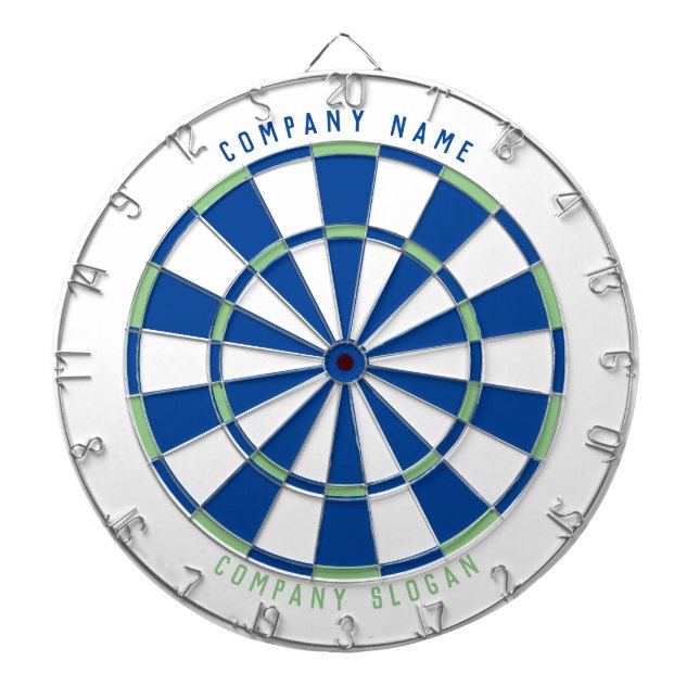 Company Name & Slogan Office Game Room Blue/Green  Dartboard (Front)