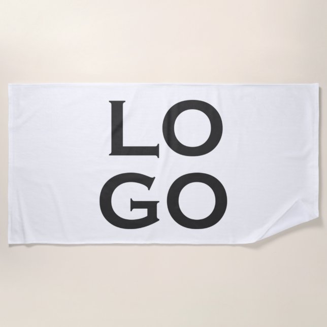 Company or Business Custom Logo Beach Towel (Front)