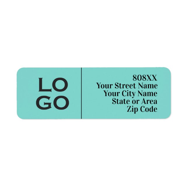 Company or Business Custom Logo on Aqua (Front)