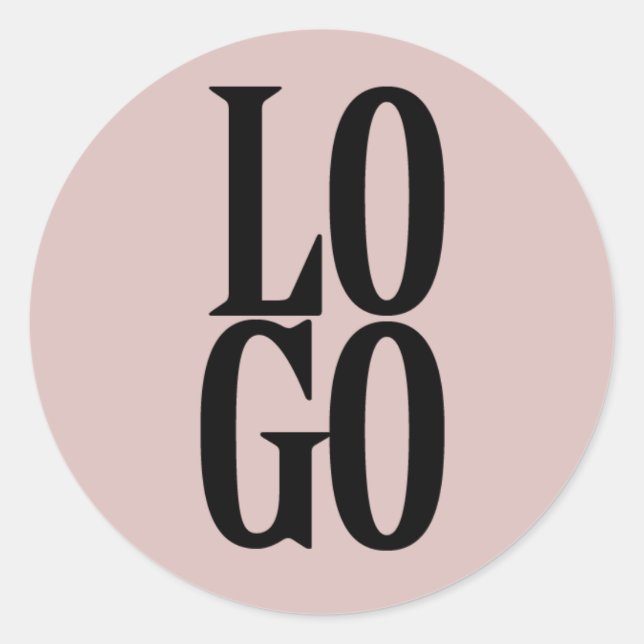 Company or Business Custom  Logo on Dusty Pink Classic Round Sticker (Front)