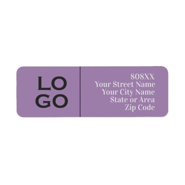 Company or Business Custom Logo on Lavender Purple (Front)