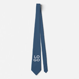 Company or Business Custom Logo on Navy Blue Tie