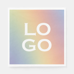 Company or Business Custom Logo on Rainbow Napkin