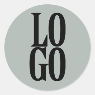 Company or Business Custom  Logo on Sage Green Classic Round Sticker