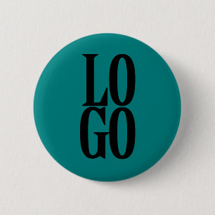 Company or Business Custom Logo on Teal 6 Cm Round Badge