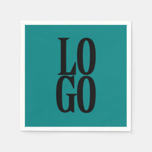 Company or Business Custom  Logo on Teal Napkin