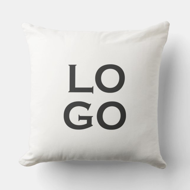 Company or Business Custom Logo on White Cushion (Front)