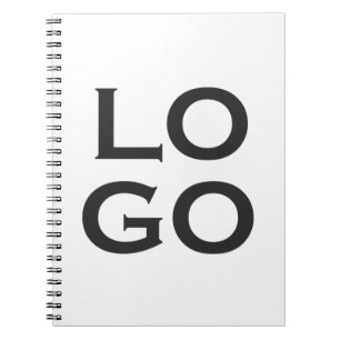 Company or Business Custom Logo on White Notebook