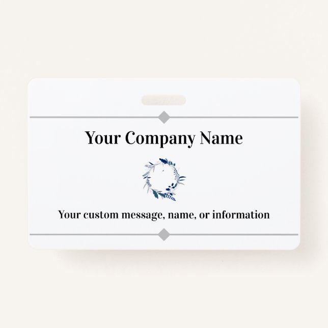 Company or Business Name and Logo Professional ID Badge (Front)