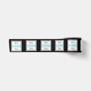 Company packaging logo branded black ribbon satin ribbon