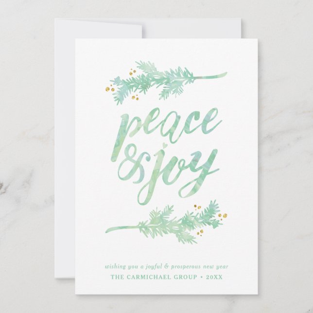  Company Peace & Joy Christmas No Photo Holiday Ca Card (Front)