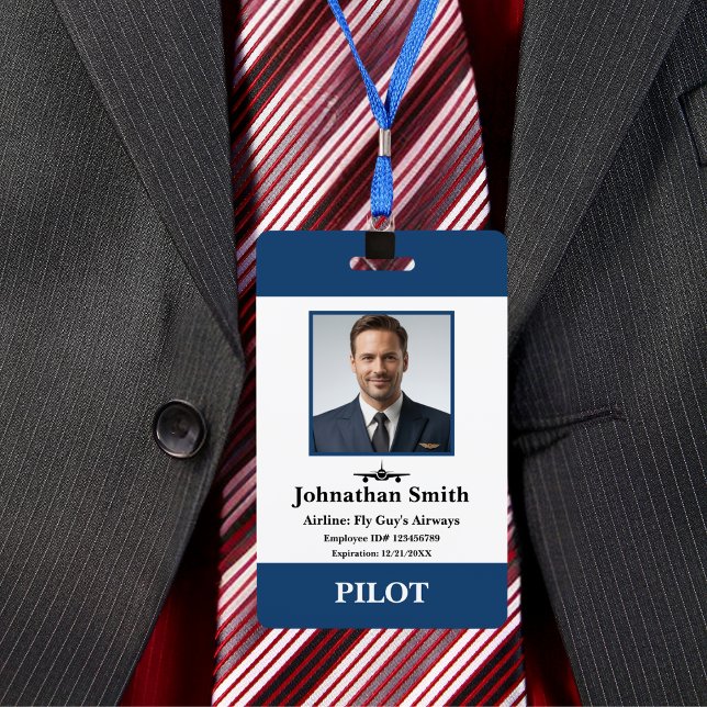 Company Photo Airline Pilot Security ID Aviation B ID Badge (Creator Uploaded)