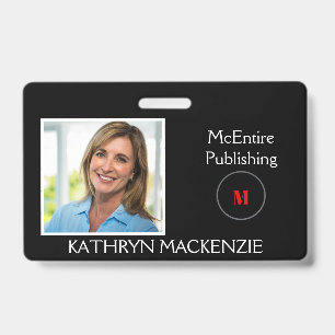 Company Photo Black Logo Personalise Name and Logo ID Badge