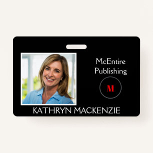 Company Photo Black Logo Personalise Name and Logo ID Badge