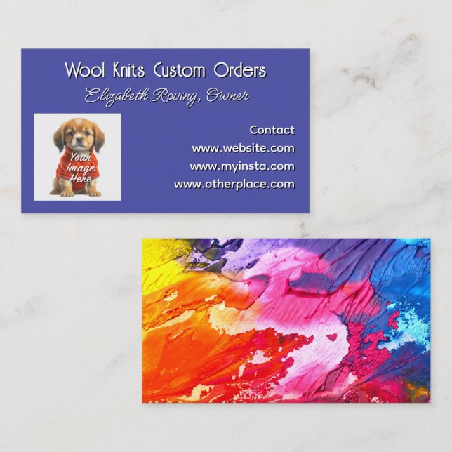 Company Photo Template Purple  Business Card (Front/Back)