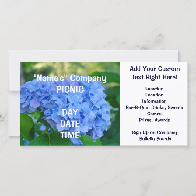 Company Picnic Cards Invitations Event Annoucement (Front)