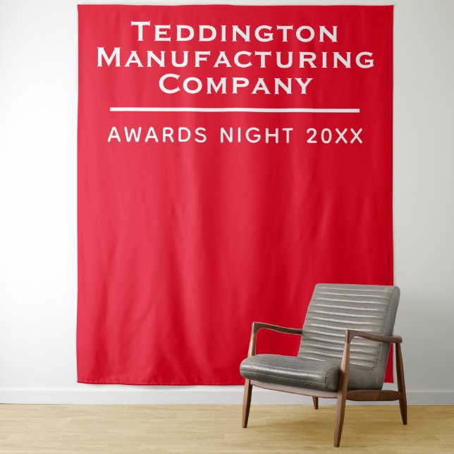Company Presentation Awards Backdrop in Red Tapestry (In Situ)