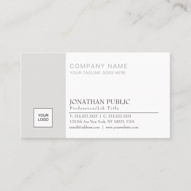 Company Professional Elegant Logo Modern Business Card (Front)