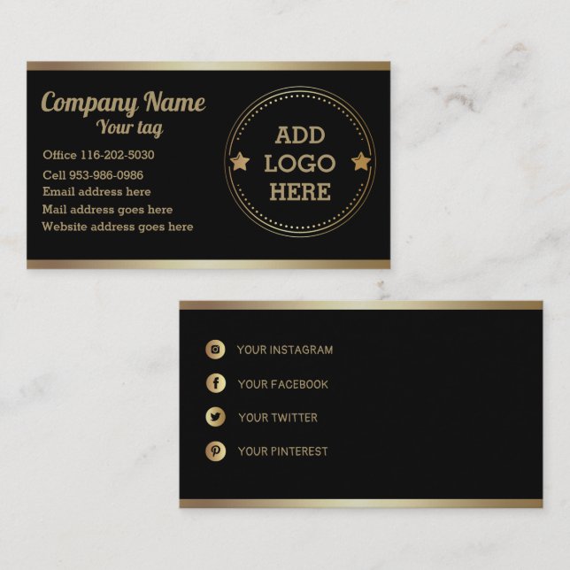 Company Professional Logo Design Business Card (Front/Back)