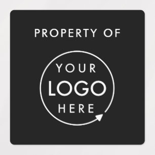 Company Property of Logo   Black Asset Tag
