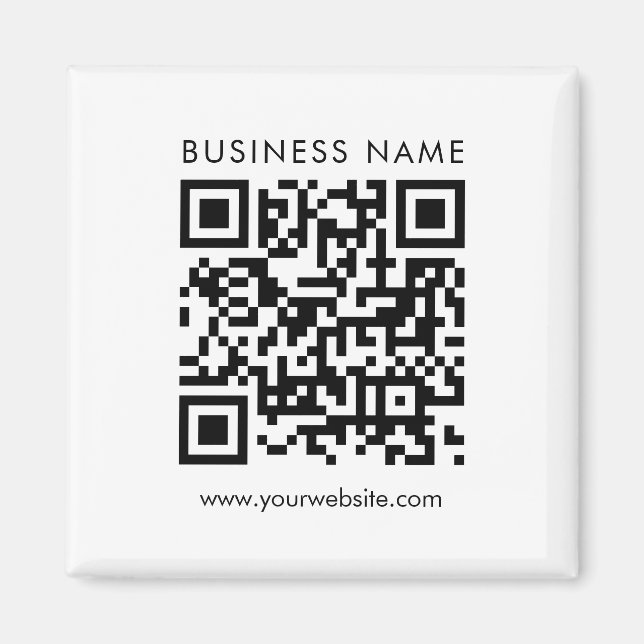 Company QR Code Logo Text Custom Template Square Magnet (Front)