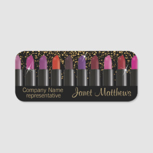 Company Representative with Colourful Lipsticks  Name Tag