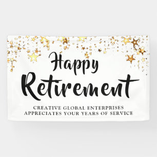 Company Retirement Party Gold Stars Banner