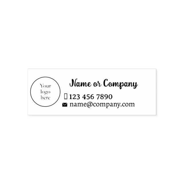 Company seal with logo and contact self-inking stamp (Design)