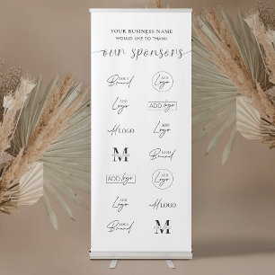 Company Sponsor Logos Business Event Backdrop Retractable Banner