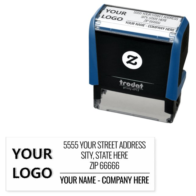 Company Stamp with Your Logo Name Address (In Situ)
