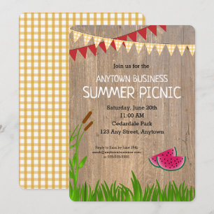 Company Summer Picnic Rustic Invitation