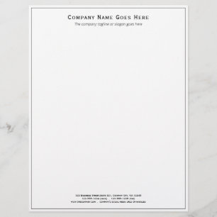 Company Template Thin Black Border Business Custom Letterhead