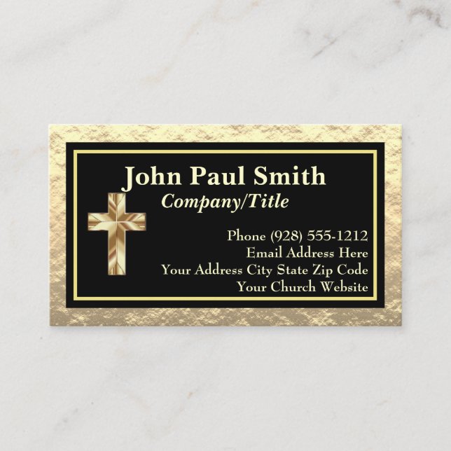 Company Title Gold And Black Business Cards (Front)