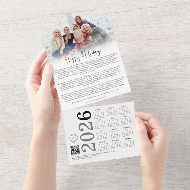 Company Update Logo Photo 2026 Calender Christmas  All In One Invitation (Tearaway)
