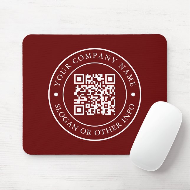 Company Website Link QR Code Red Promotional  Mouse Mat (With Mouse)