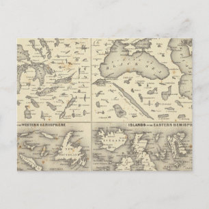 Comparative Size of Lakes and Islands Postcard