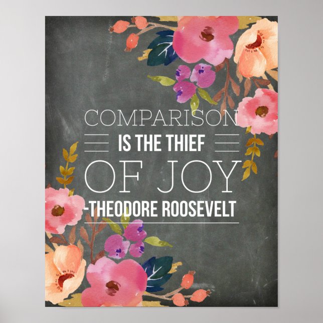 Comparison is the Thief of all Joy Chalkboard Poster (Front)