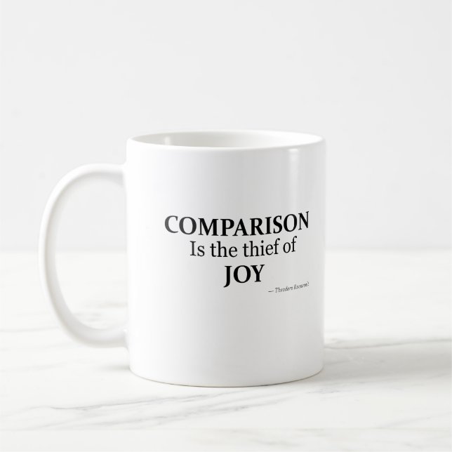 comparison is the thief of joy - Theodore rosevelt Coffee Mug (Left)