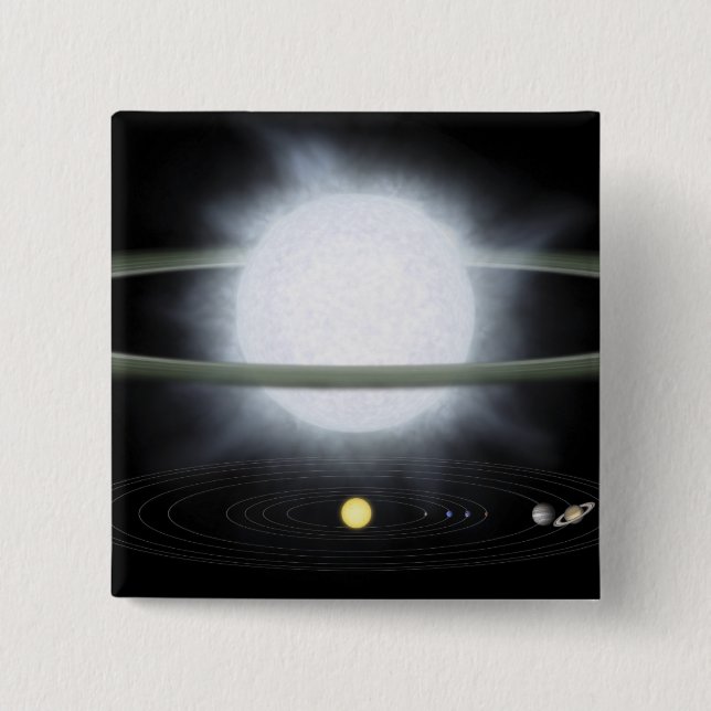 Comparison of the size of a hypergiant star 15 cm square badge (Front)