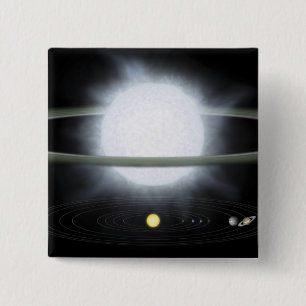 Comparison of the size of a hypergiant star 15 cm square badge