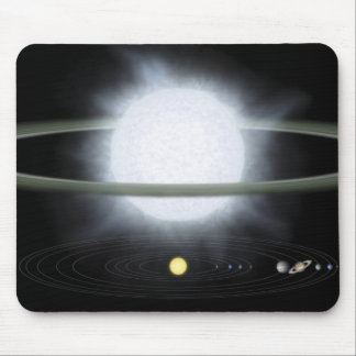 Comparison of the size of a hypergiant star mouse mat