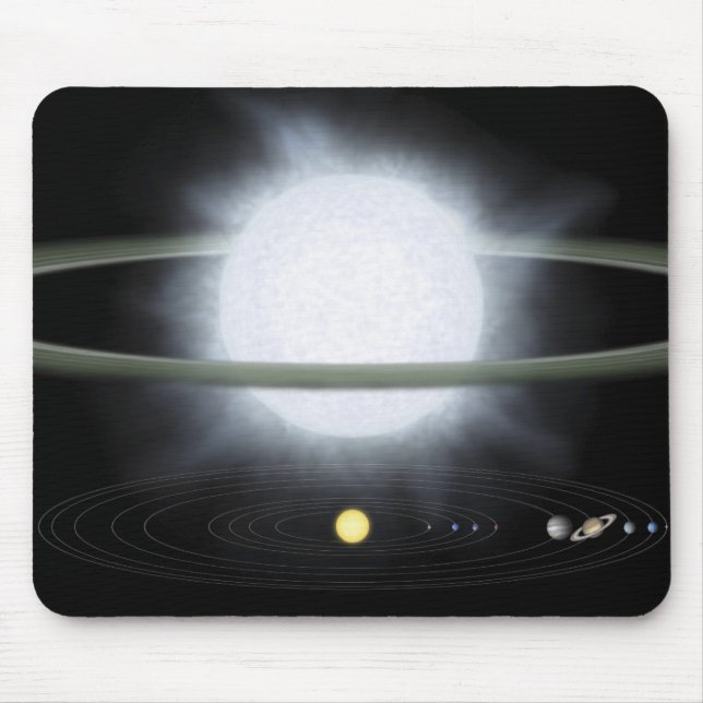 Comparison of the size of a hypergiant star mouse mat (Front)